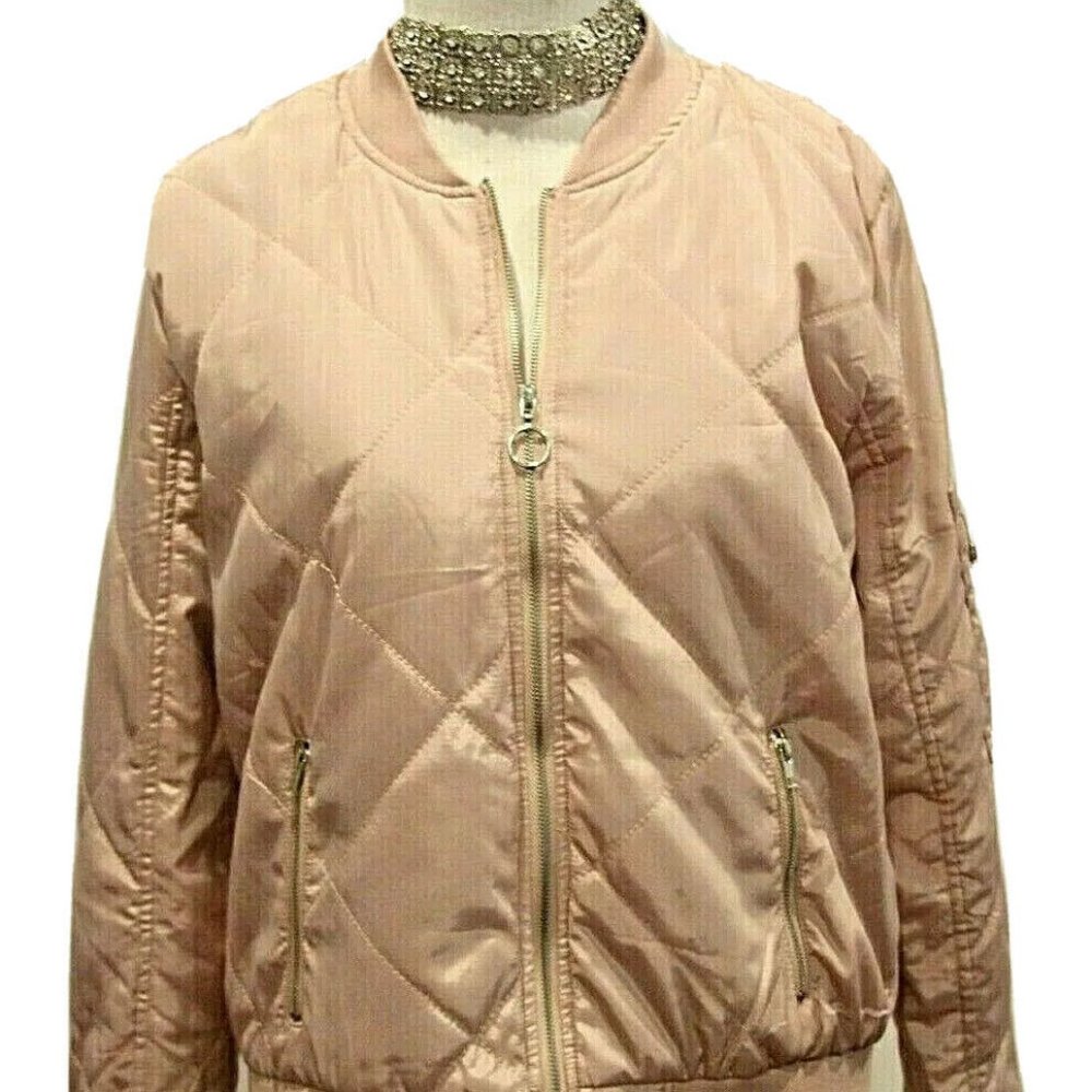RUE21 Dusty Rose Quilted Bomber Jacket